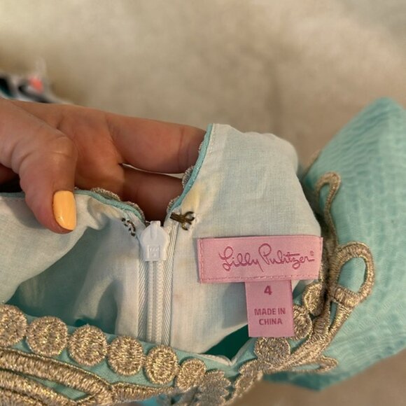Lilly Pulitzer turquoise shift dress - Picture 5 of 6
